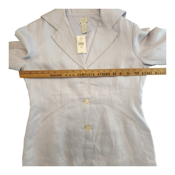 J. JILL 100% Linen Pastel Lilac Light Lined Blazer Coat Jacket‎ Top Size SZ 14 P - Picture 5 of 8